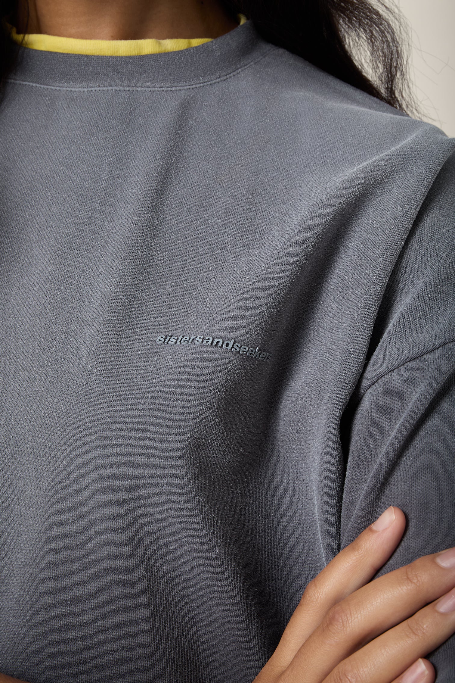 Alban Oversized Tee in Washed Charcoal